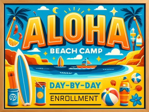 Aloha Beach Camp day-by-day enrollment photo